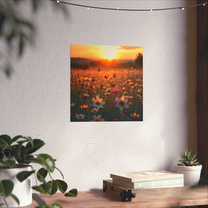 Landscape with Wildflowers and Butterflies Design