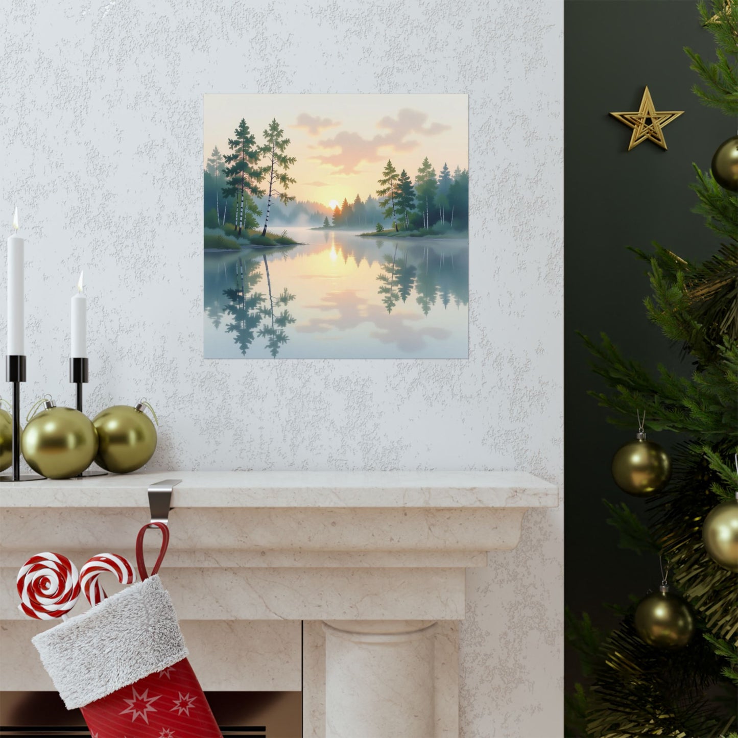 Serene Nature Wall Art Print, Matte Vertical Posters, Scenic Home Decor, Tranquil Sunset Print, Outdoor Lover Gift, Peaceful Landscape