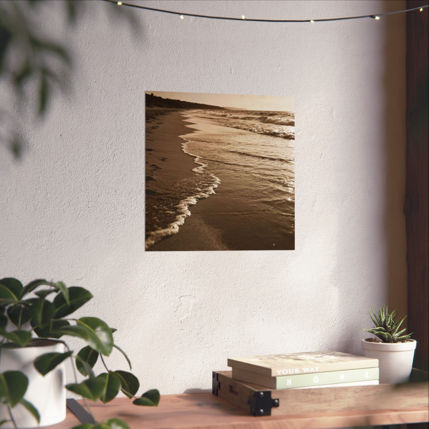 Sepia Beach Photo Matte Poster