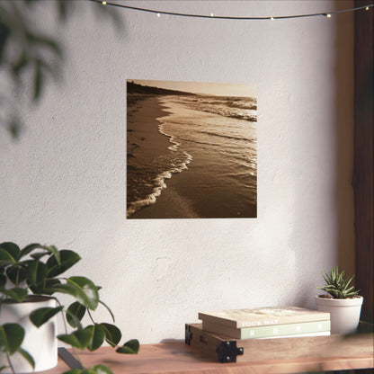 Sepia Beach Photo Matte Poster