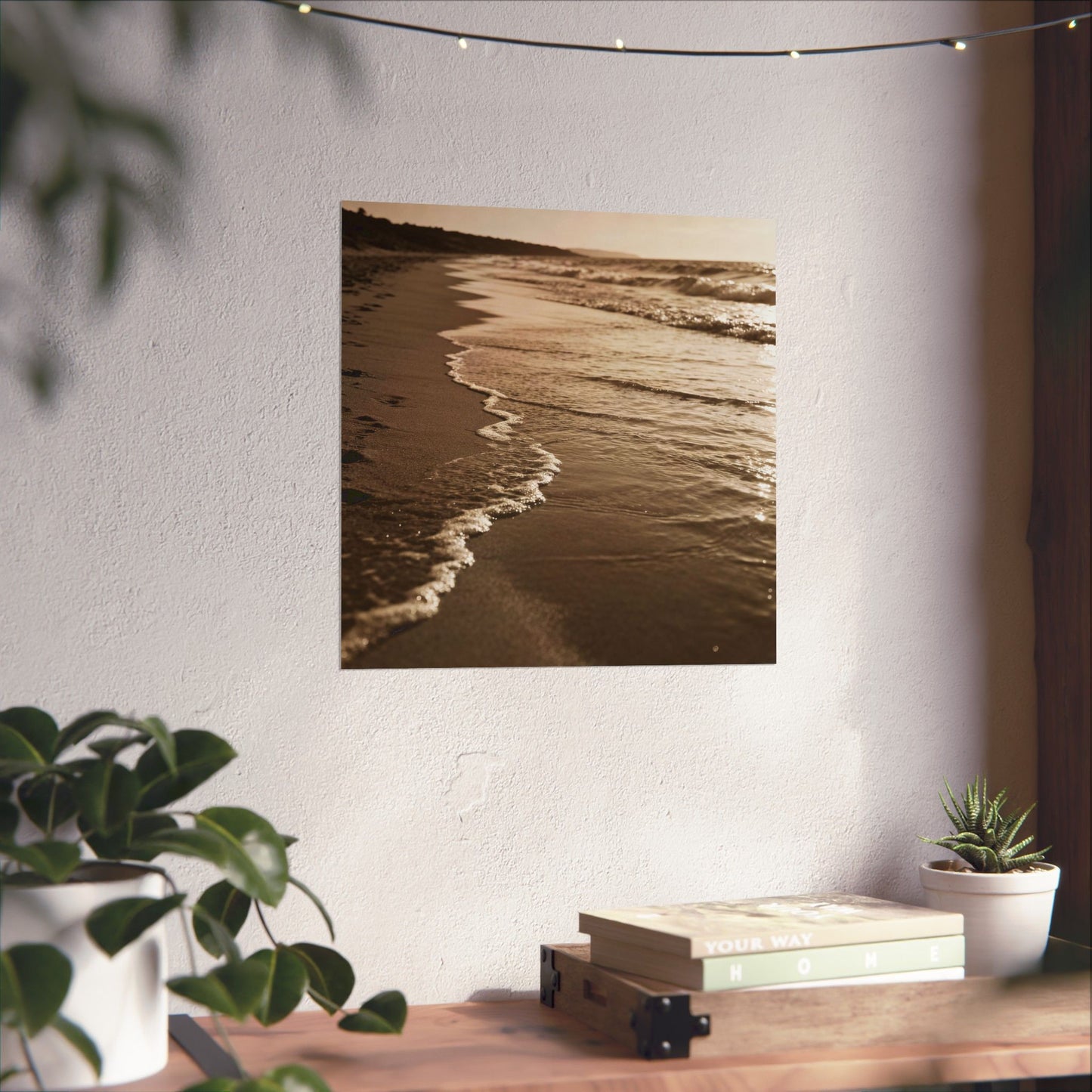 Sepia Beach Photo Matte Poster