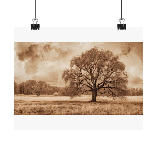 Rustic Nature Poster, Wall Decor, Earthy Aesthetic, Tree Art Print, Home Decoration, Nature Lover Gift, Vintage Style Wall Art