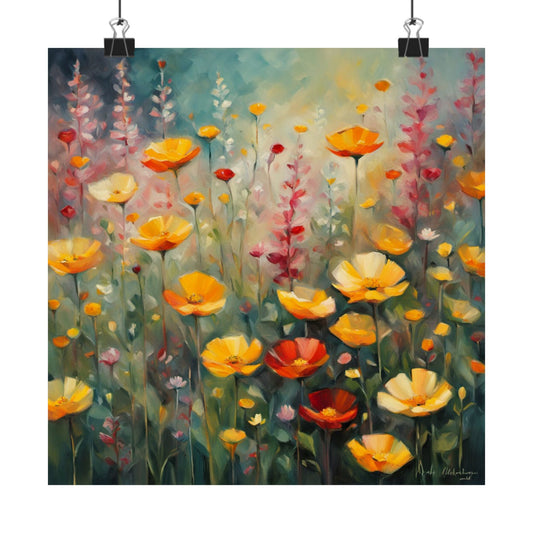 Digital download Poster Wild Flowers Impressionist Style
