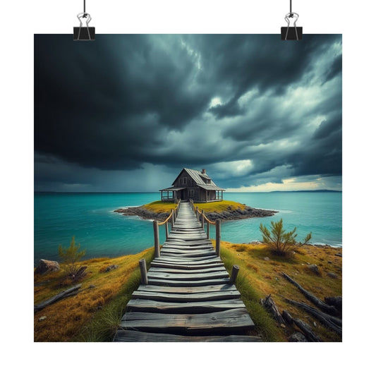 Póster de paisaje sereno, decoración para el hogar, arte mural costero, decoración natural, lámina de cielos tormentosos, inspiración para el hogar y la oficina.