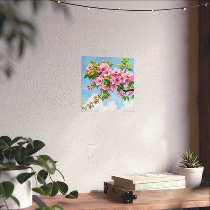 Póster de cerezo en flor, obra de arte natural, decoración primaveral, arte floral para pared, decoración del hogar