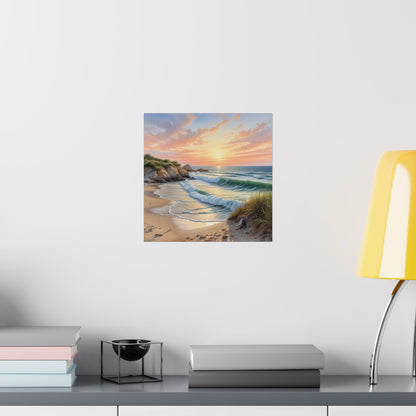 Descarga digital: Arte mural con atardecer costero, pósteres mate para amantes de la playa, decoración del hogar, regalo para amantes de la naturaleza, decoración de casas de playa, impresión escénica.
