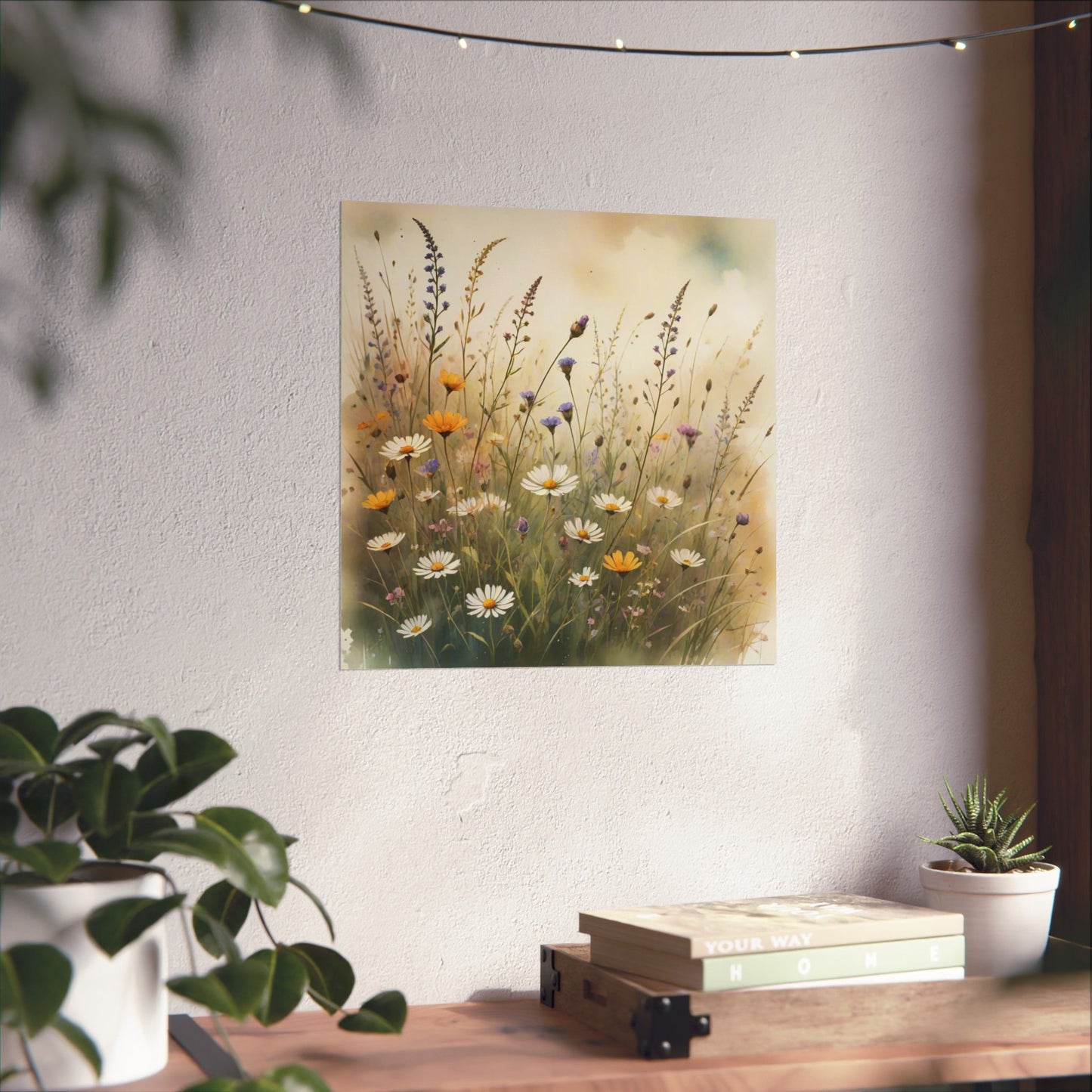 Descarga digital: Póster de naturaleza serena, arte mural floral, decoración de olivar, impresión botánica, estética del hogar, decoración de sala de estar.