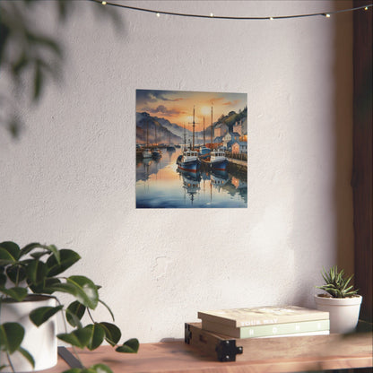 Watercolour Harbour Poster