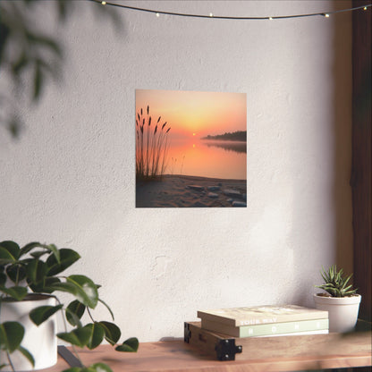 Póster de naturaleza serena, arte mural de atardecer tranquilo, decoración para amantes de la naturaleza, regalo para cualquier ocasión, decoración de paisaje tranquilo