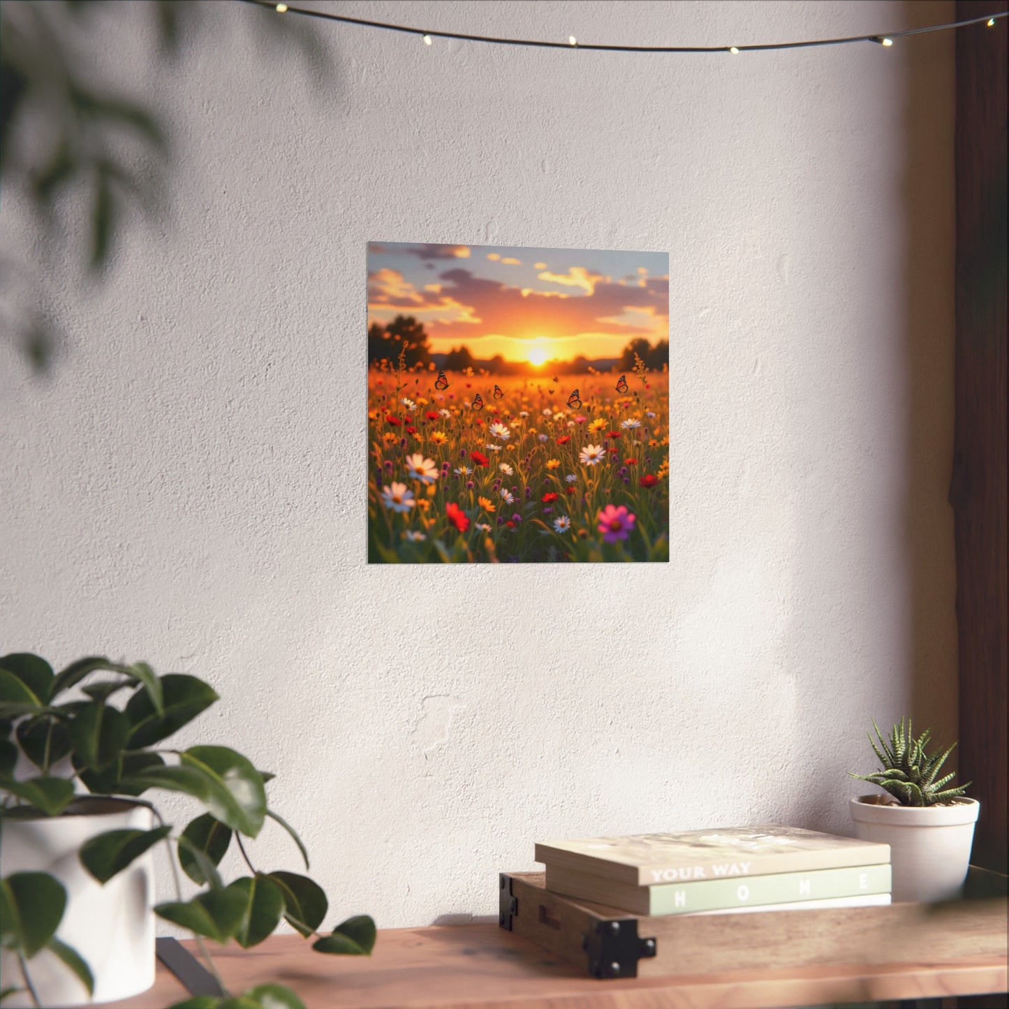 Digital download Landscape with Wildflowers and Butterflies Design
