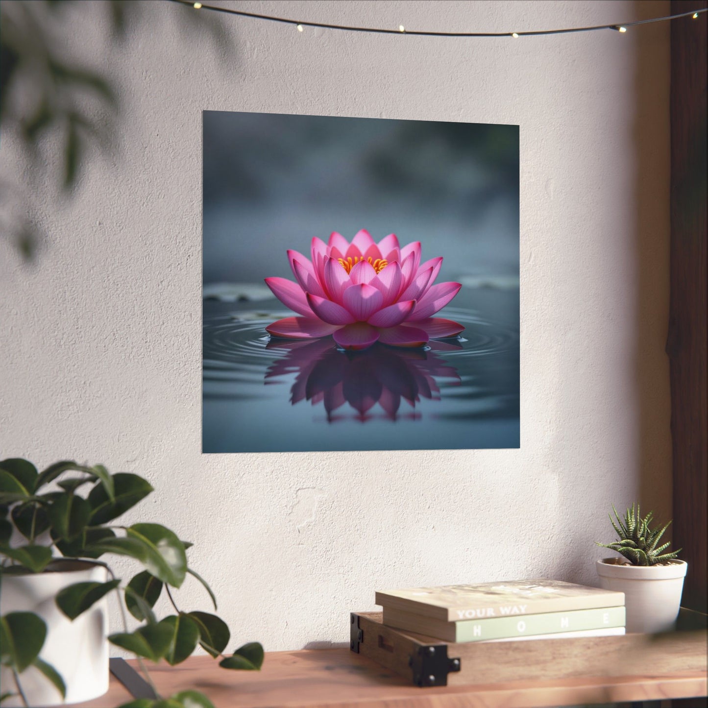 Pósteres mate de flor de loto, descarga digital, arte de pared relajante, decoración del hogar, decoración de salas de meditación, regalo para amantes de la naturaleza, impresión de arte zen.