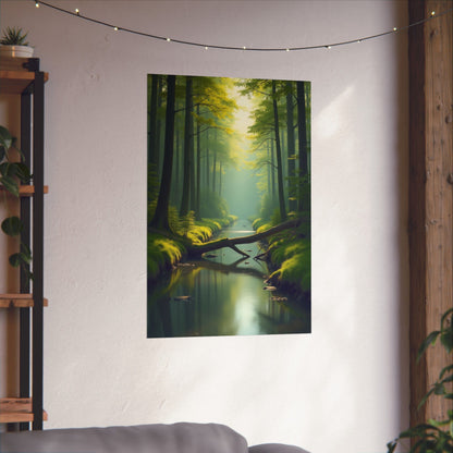 Digital download Vertical Posters - Green Forest at Dawn