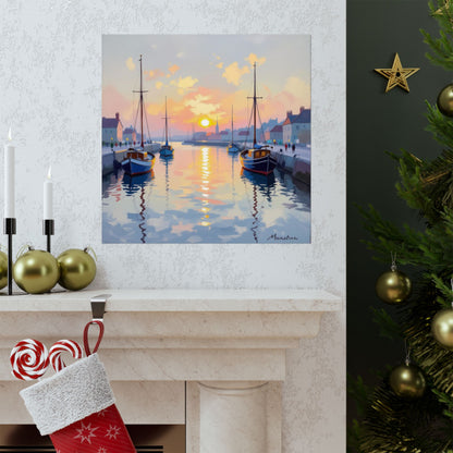 Watercolour Harbour Poster