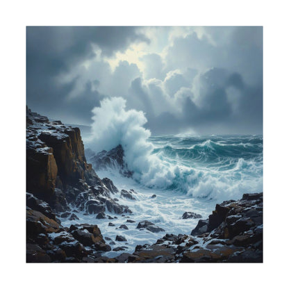 Digital download Posters - Seascape with Rugged Rocky Cliff Design