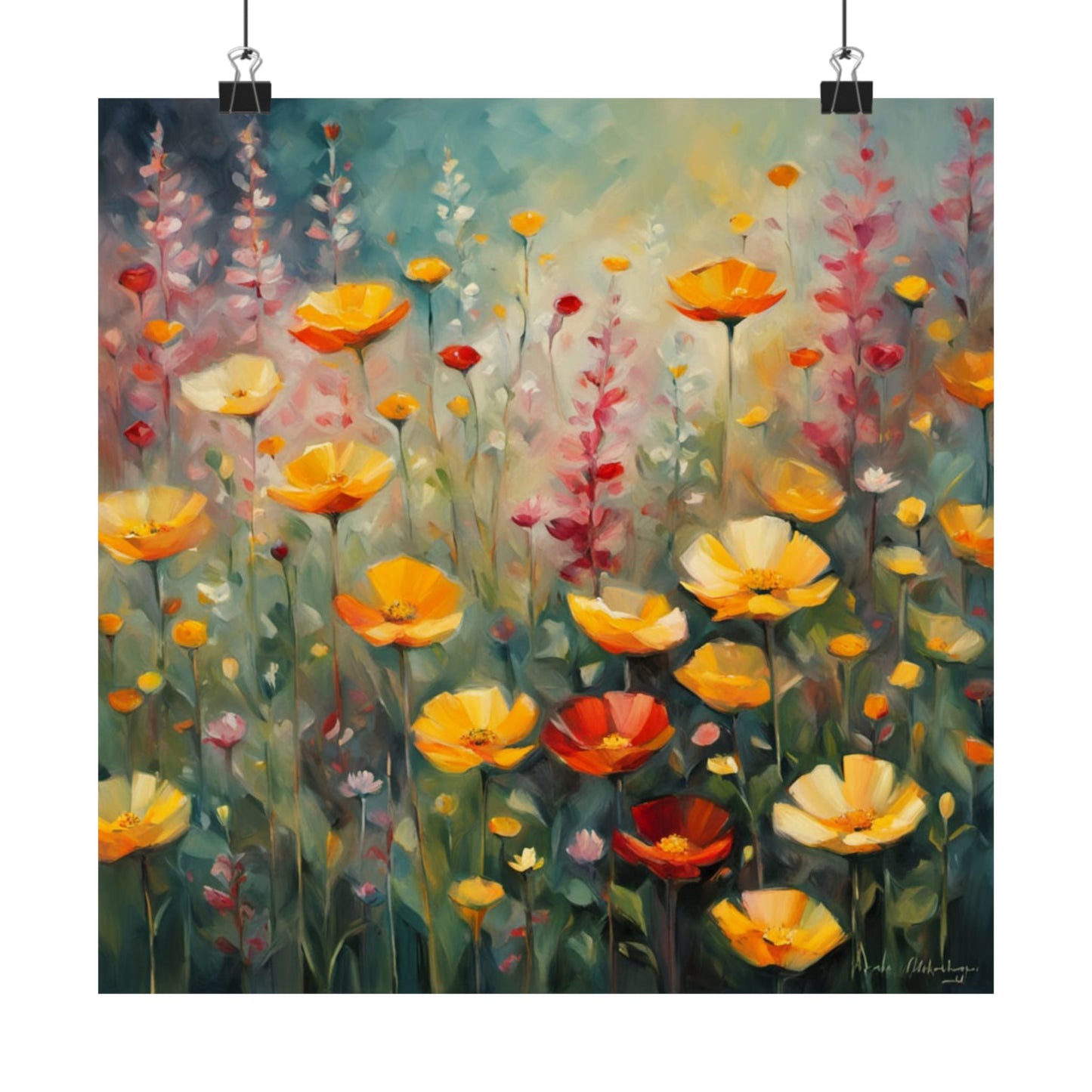 Digital download Poster Wild Flowers Impressionist Style
