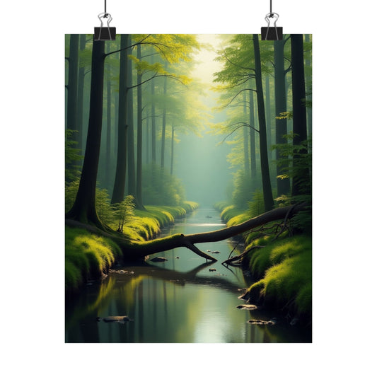 Vertical Posters - Green Forest at Dawn
