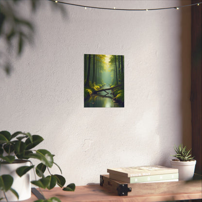 Digital download Vertical Posters - Green Forest at Dawn