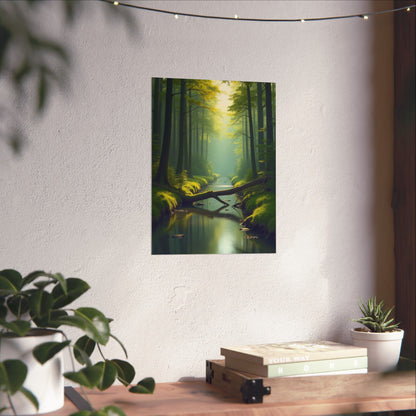 Digital download Vertical Posters - Green Forest at Dawn
