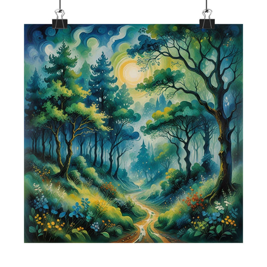 Affiche nature sereine, décoration murale mate, impression forêt, cadeau amoureux de la nature, art écologique, décoration d'intérieur apaisante