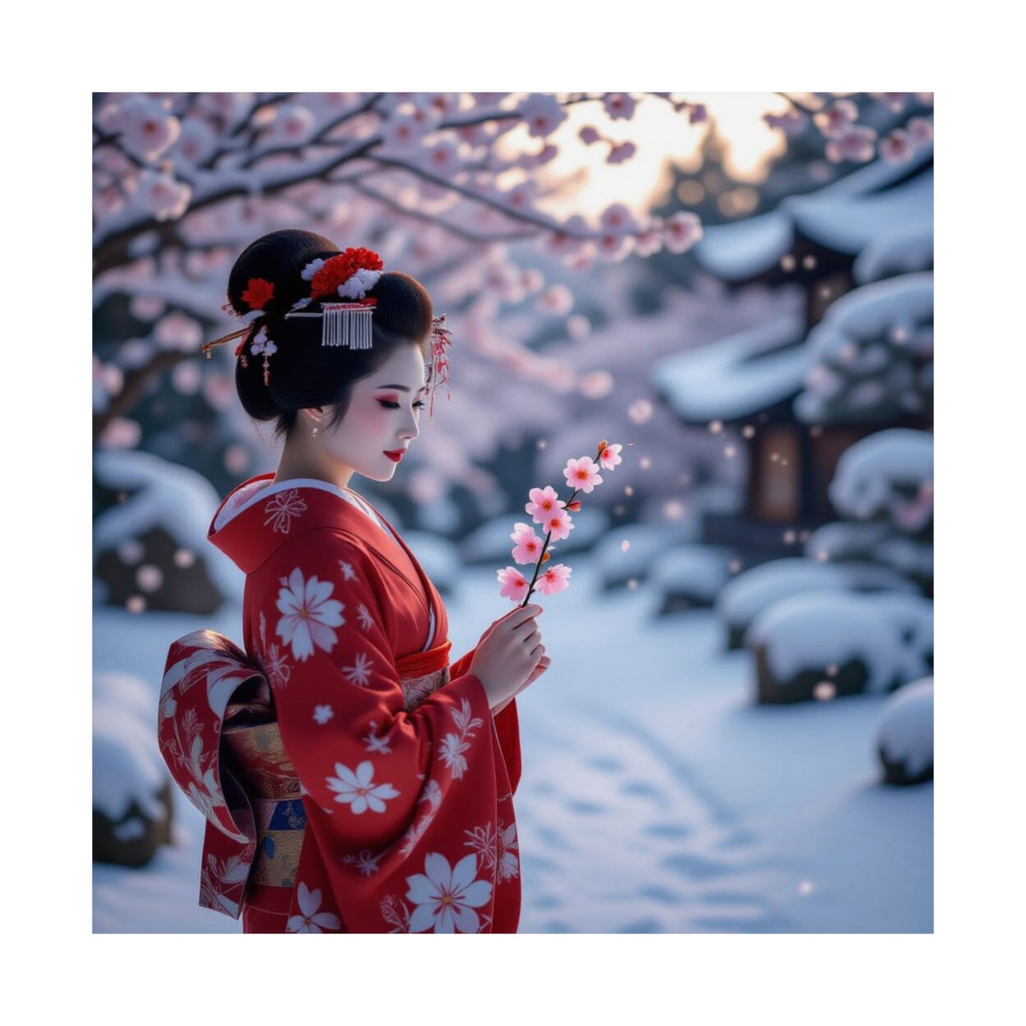 Digital download Japanese Floral Poster