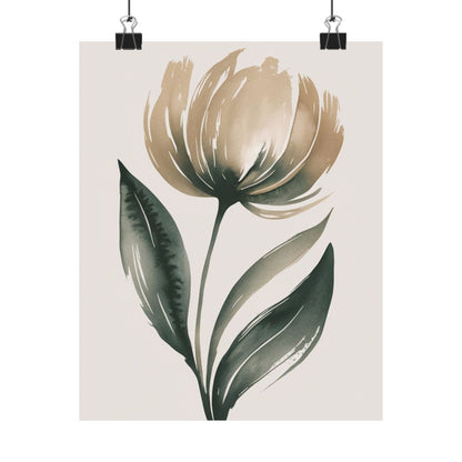Téléchargement numérique : affiche florale élégante et mate, art mural minimaliste, décoration d'intérieur, cadeau pour elle, art mural de bureau, art inspiré de la nature