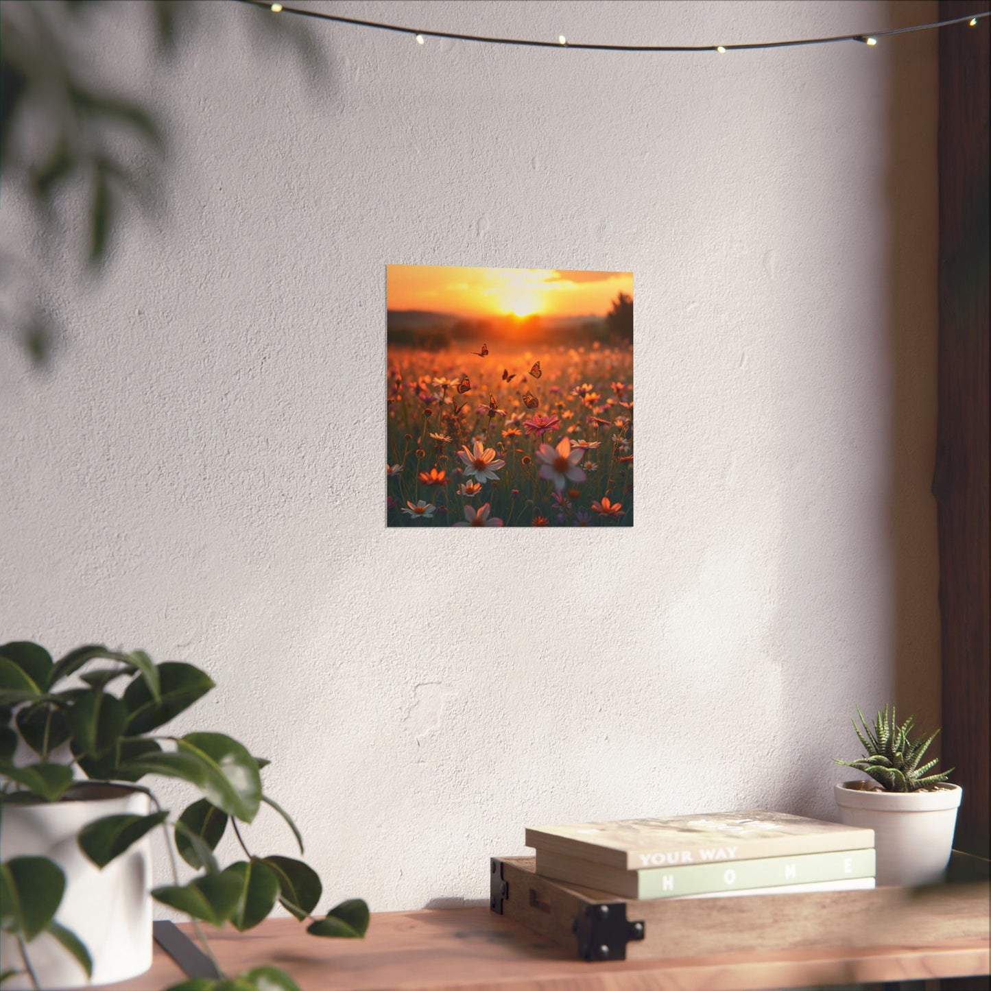 Landscape with Wildflowers and Butterflies Design