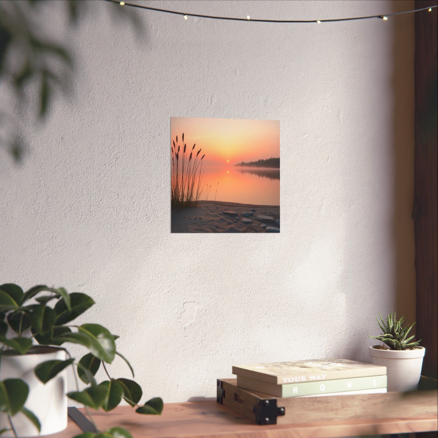 Póster de naturaleza serena, arte mural de atardecer tranquilo, decoración para amantes de la naturaleza, regalo para cualquier ocasión, decoración de paisaje tranquilo