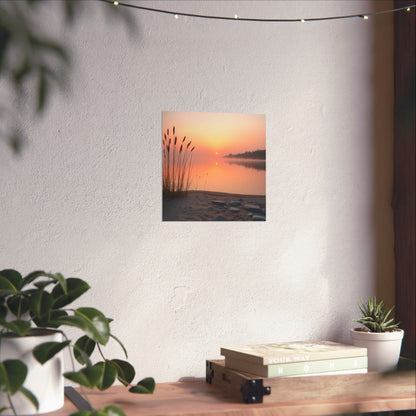 Póster de naturaleza serena, arte mural de atardecer tranquilo, decoración para amantes de la naturaleza, regalo para cualquier ocasión, decoración de paisaje tranquilo