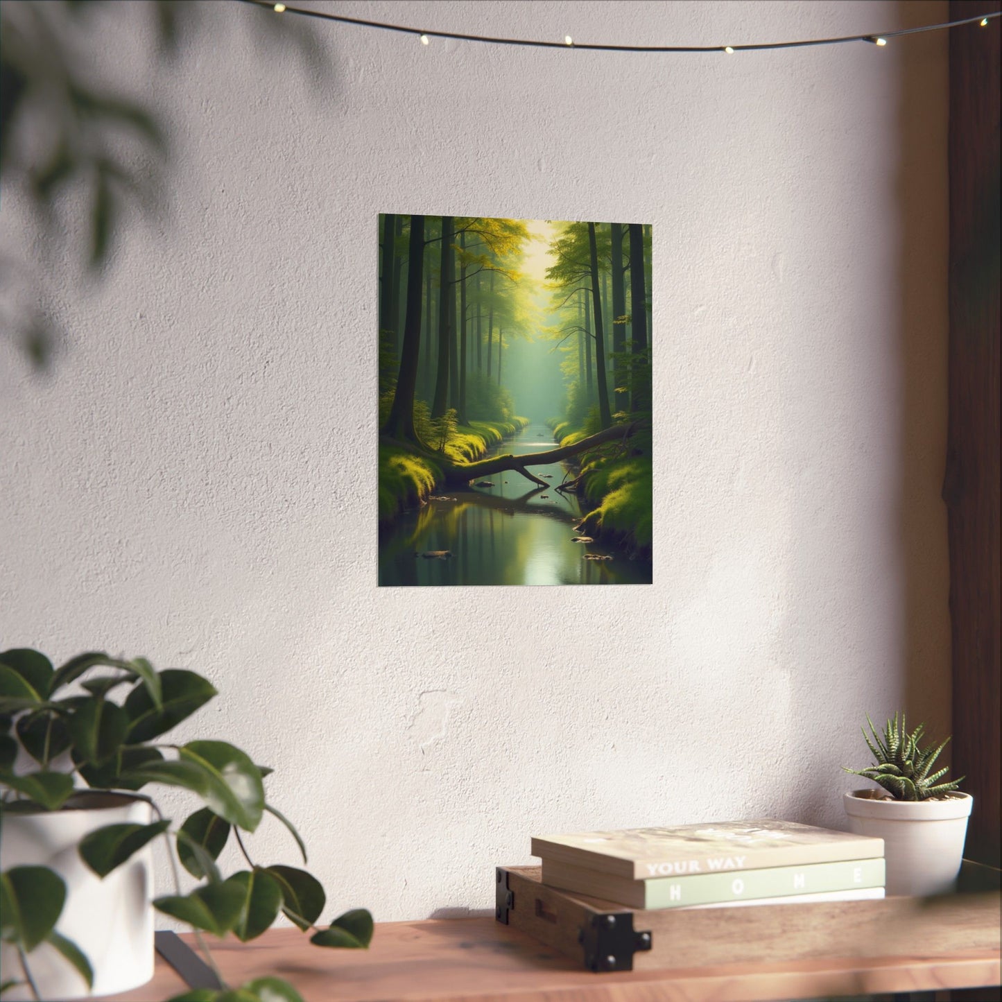 Digital download Vertical Posters - Green Forest at Dawn