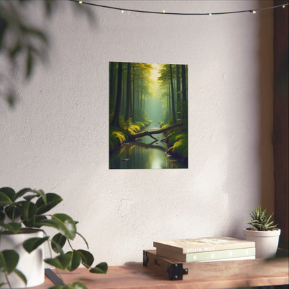 Digital download Vertical Posters - Green Forest at Dawn