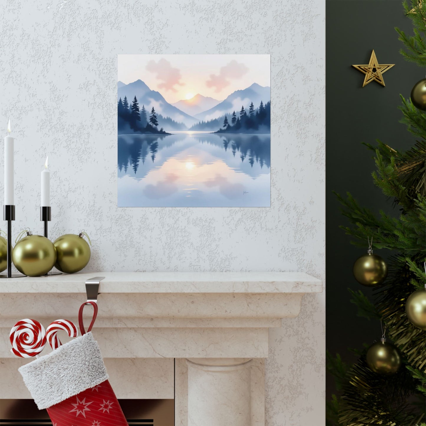 Serene Landscape Posters, Matte Art Prints for Home Decor, Nature Wall Art, Gift for Nature Lovers, Cozy Living Room Decor