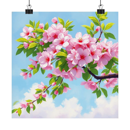 Póster de cerezo en flor, obra de arte natural, decoración primaveral, arte floral para pared, decoración del hogar