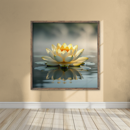 Arte mural de loto sereno, decoración relajante para el hogar, impresión para sala de meditación, obra floral, póster de naturaleza, regalo para yoguis