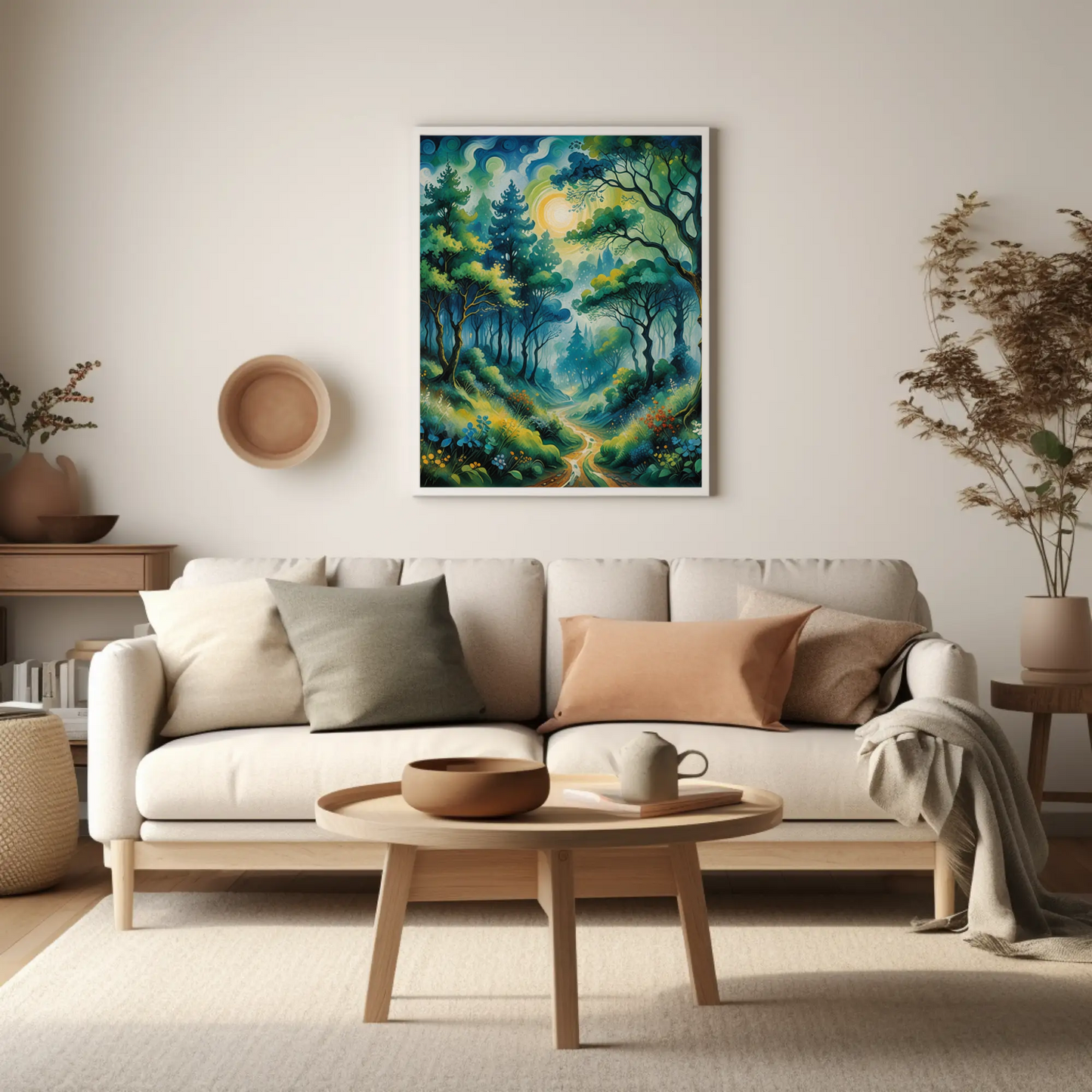 Descarga digital: Póster de naturaleza serena, decoración de pared mate, impresión de bosque, regalo para amantes de la naturaleza, arte ecológico, decoración relajante para el hogar.