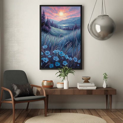 Impresión artística de paisaje sereno, póster mate, decoración de pared natural, estética floral para el hogar, regalo para amantes de la naturaleza