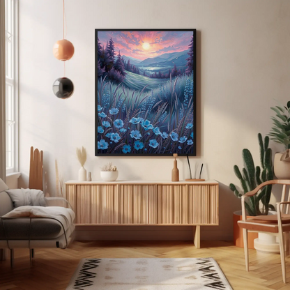 Impresión artística de paisaje sereno, póster mate, decoración de pared natural, estética floral para el hogar, regalo para amantes de la naturaleza