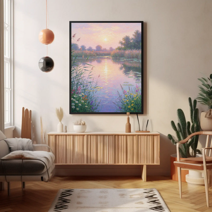 Pósteres verticales de naturaleza serena, arte mural tranquilo, decoración de paisajes florales, estética bohemia, regalo para amantes de la naturaleza, obra de arte para la sala de estar