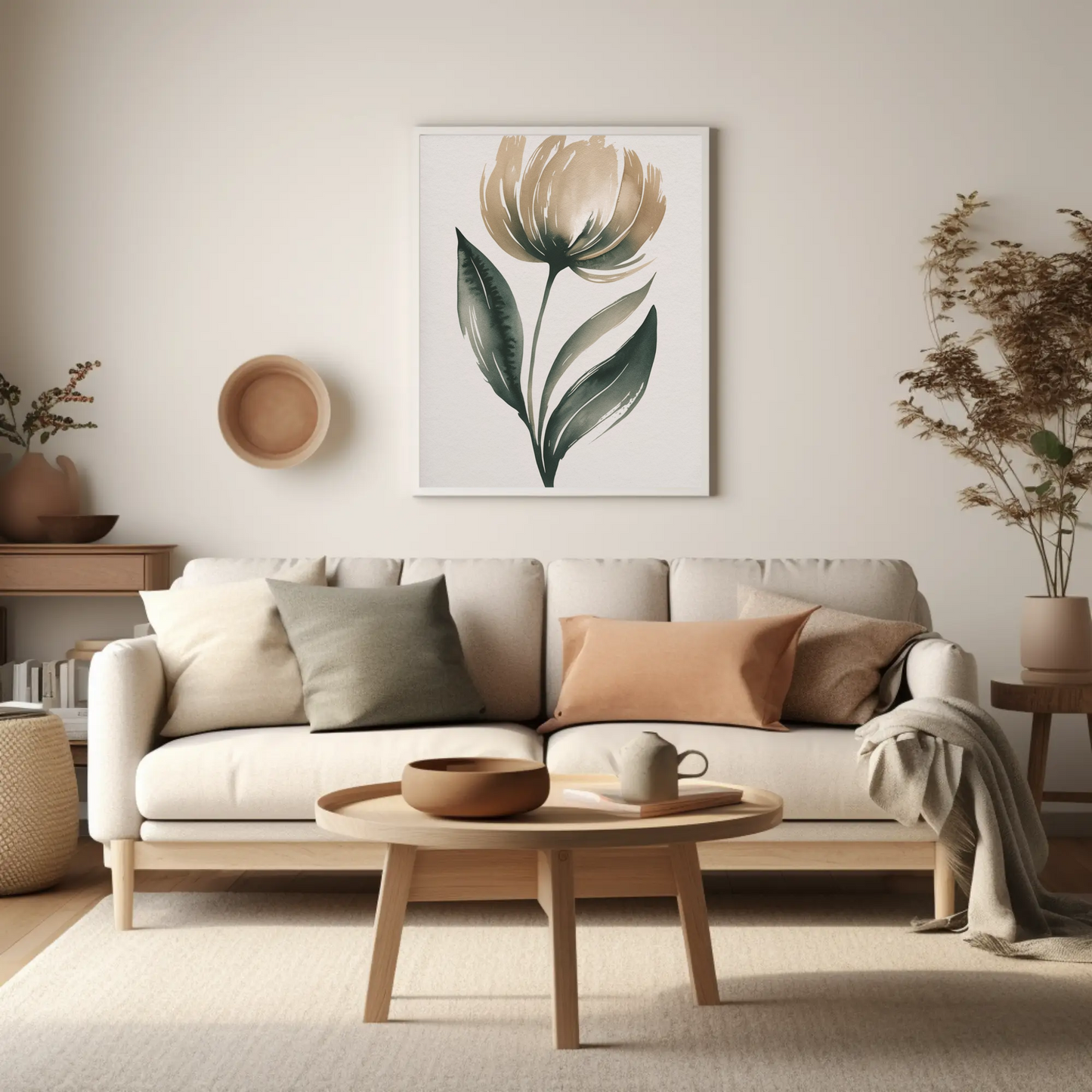 Téléchargement numérique : affiche florale élégante et mate, art mural minimaliste, décoration d'intérieur, cadeau pour elle, art mural de bureau, art inspiré de la nature
