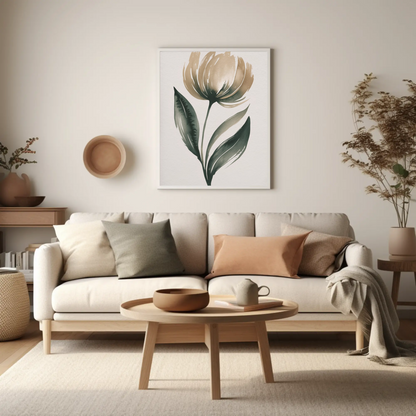 Téléchargement numérique : affiche florale élégante et mate, art mural minimaliste, décoration d'intérieur, cadeau pour elle, art mural de bureau, art inspiré de la nature