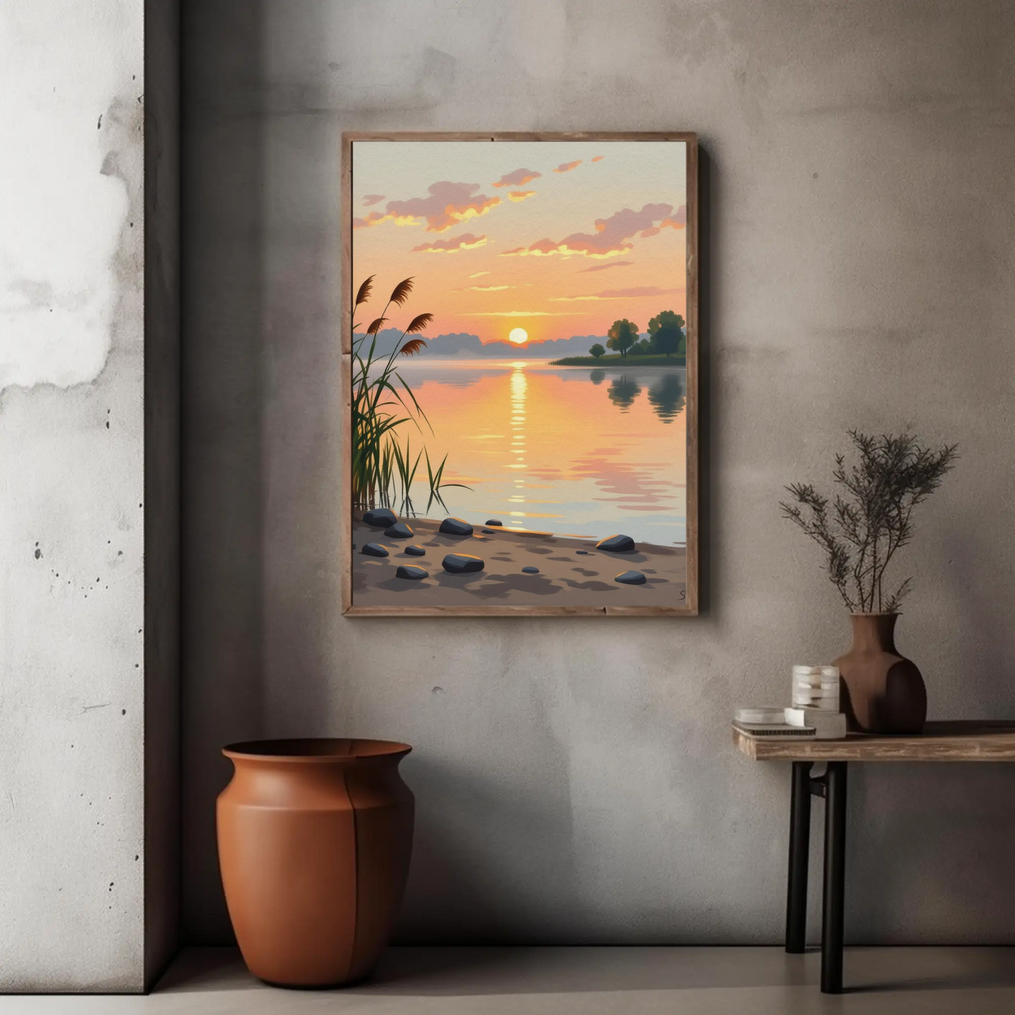 Pósteres mate de la costa serena: impresiones artísticas de atardeceres para decoración del hogar, arte mural, regalos para amantes de la naturaleza, obras de arte relajantes