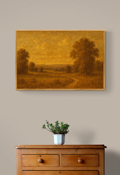 Rustic Landscape Matte Poster, Farmhouse Wall Art, Nature Decor, Vintage Aesthetic Print, Home Office Decoration