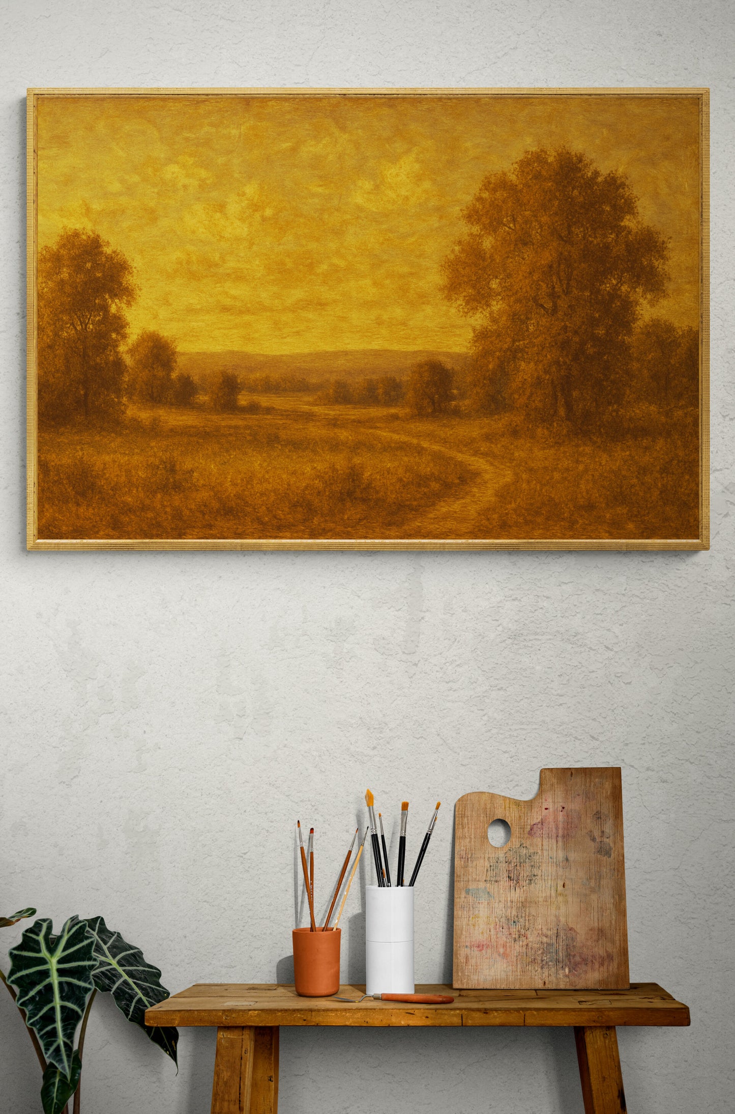 Rustic Landscape Matte Poster, Farmhouse Wall Art, Nature Decor, Vintage Aesthetic Print, Home Office Decoration