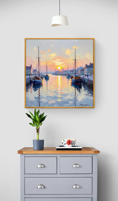 Watercolour Harbour Poster