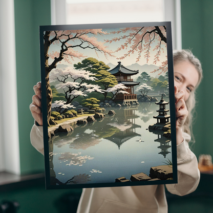 Digital download Poster Serene Japanese Garden