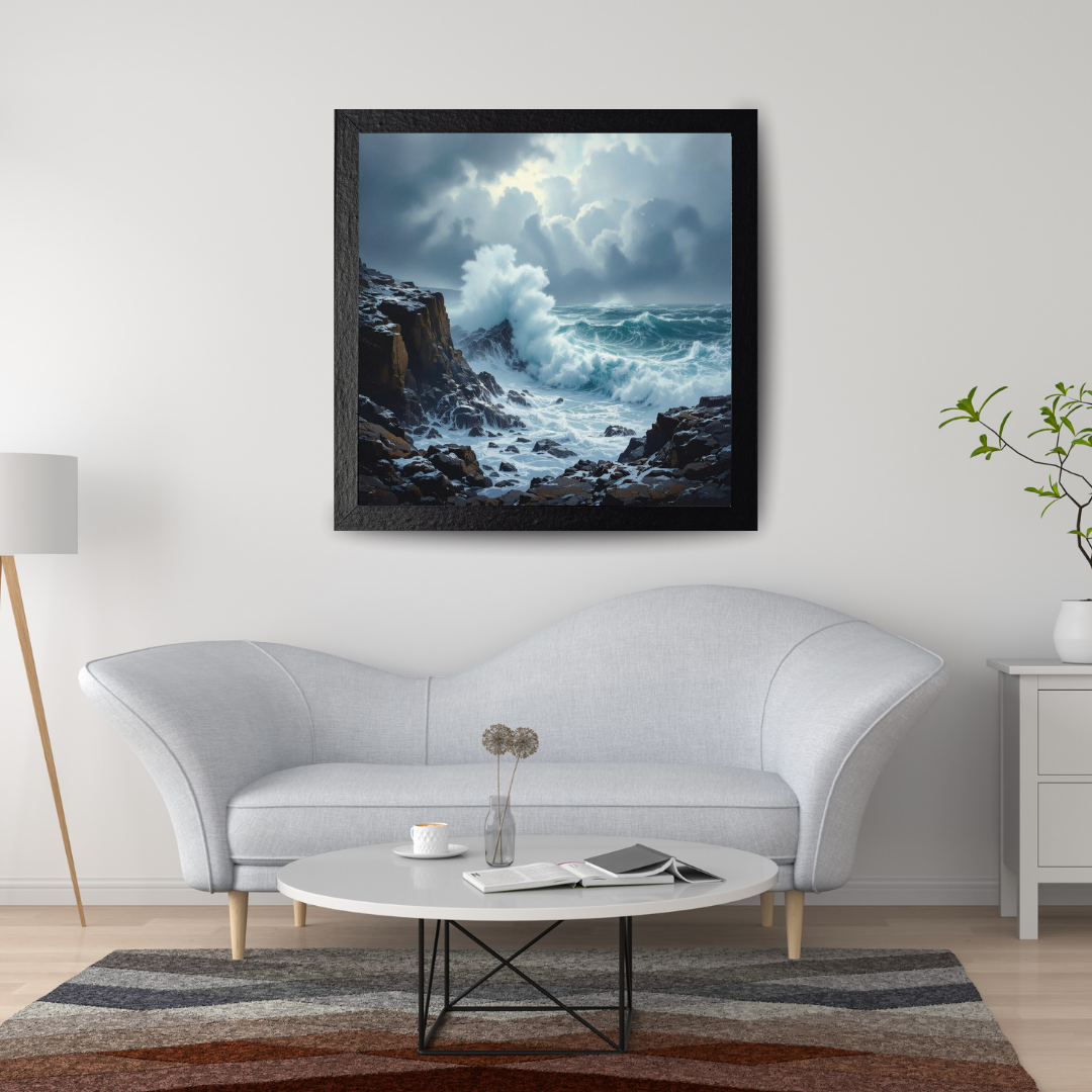 Digital download Posters - Seascape with Rugged Rocky Cliff Design