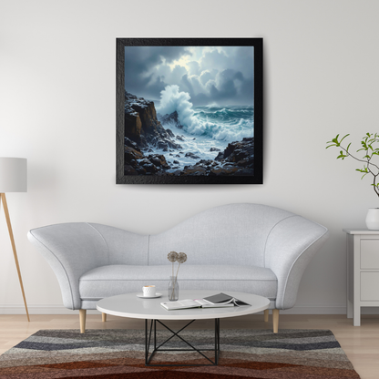 Digital download Posters - Seascape with Rugged Rocky Cliff Design
