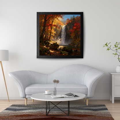 Digital download Waterfall in Autumn Forest Matte Design
