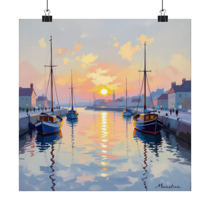 Watercolour Harbour Poster