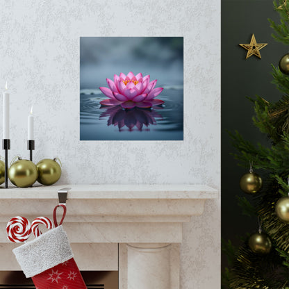 Pósteres mate de flor de loto, descarga digital, arte de pared relajante, decoración del hogar, decoración de salas de meditación, regalo para amantes de la naturaleza, impresión de arte zen.