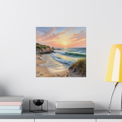 Descarga digital: Arte mural con atardecer costero, pósteres mate para amantes de la playa, decoración del hogar, regalo para amantes de la naturaleza, decoración de casas de playa, impresión escénica.